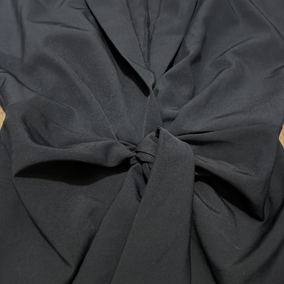 ASOS Design Navy Wrap Tie Dress - Picture 4 of 7